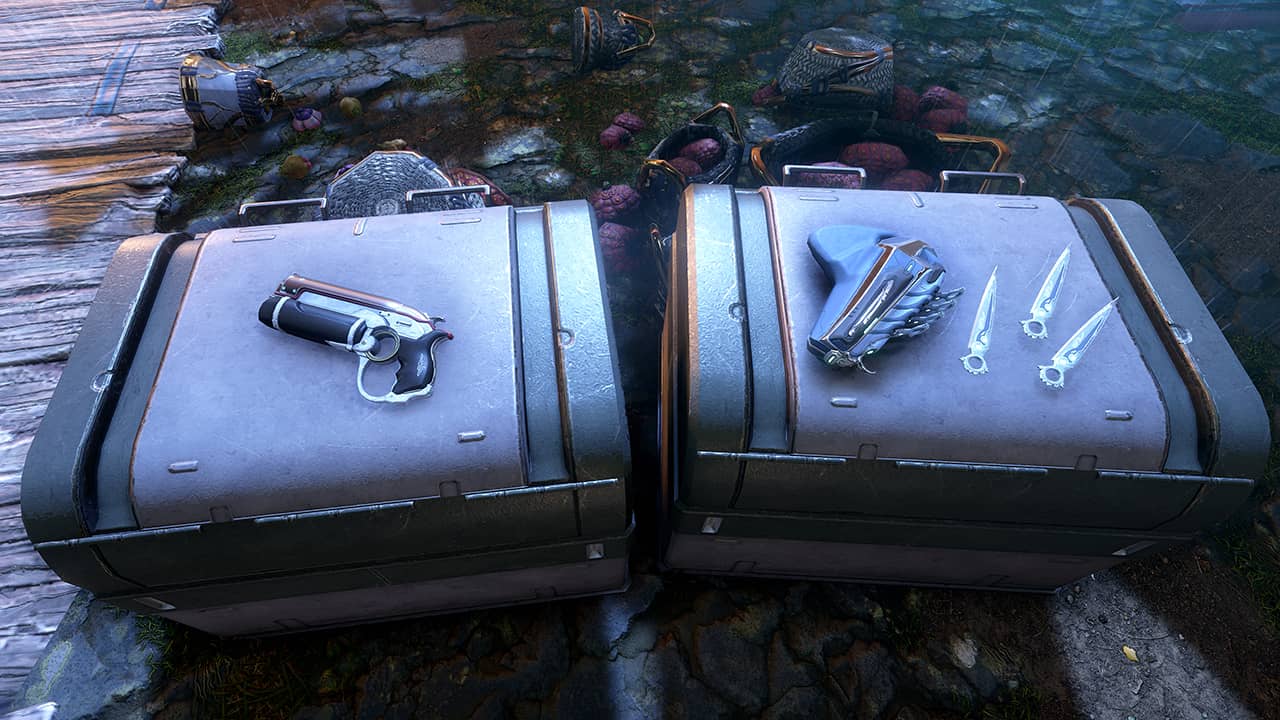 شاشة اختيار أسلحة البداية في Warframe